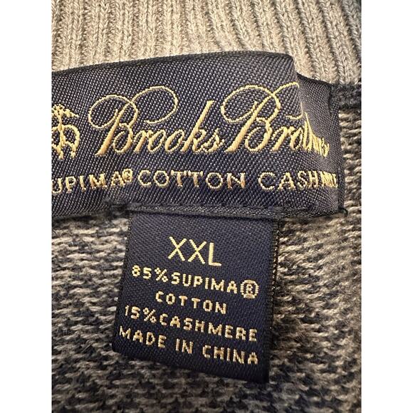 Brooks Brothers Cashmere Blend Quarter 1/4 Zip Pullover Sweater Size XXL - Picture 3 of 12